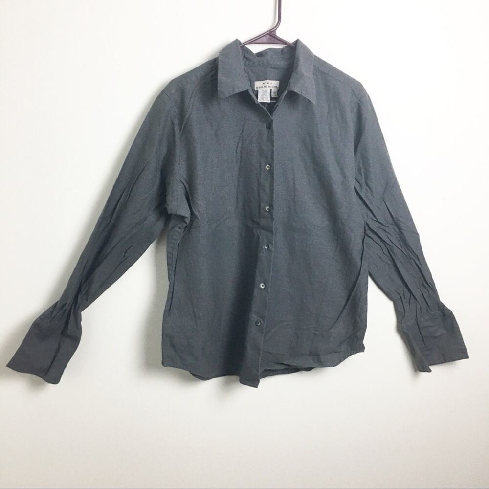 AKA Eddie Bauer Button Down Shirt Gray White XL